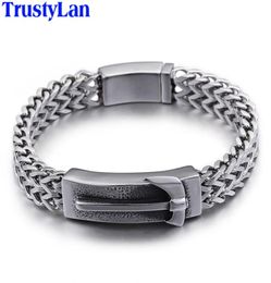 TrustyLan Punk Rocker Men039s Wrap Bracelets 2020 14MM Wide 316L Stainless Steel Hammer Bracelet For Men Armband Jewelry Wristb4731816