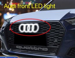 Car Stickers AUDI Car Front Grill Light LED Badge Sticker Luminous Decorative Light For AUDI Q7 A8L Q8 S4 S5 S6 S7 R8 RS6 Q2L TT A3 A5 T240513