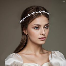 Hair Clips HNCCX Handmade Bridal Headband Pearl Wedding Accessories Vine Minimalist Beaded Headpieces Women Headresses CP03