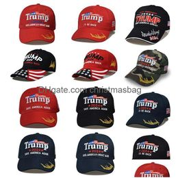 Party Hats 12 Styles Donald Trump 2024 Cap Embroidered Baseball Hat With Adjustable Strap Save Amercia Again Banner Drop Delivery Home Dhdiy