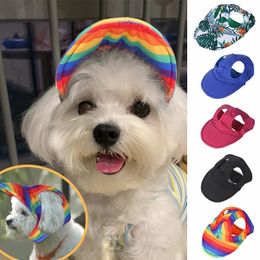 Dog Apparel Pet Caps Small Puppy Pets Summer Solid/Print Cap Baseball Visor Hat Outdoor Accessories Sun Bonnet Chihuahua
