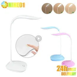 Table Lamps 12leds Folding Lamp Eye Protection Touch Dimmable LED Student Dormitory Bedroom Reading USB Rechargeable