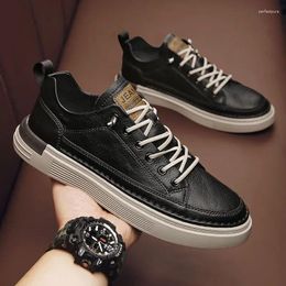 Casual Shoes Fashion British For Boots Comfortable 2024 Style Breathable Ankle Formal Oxfords Men Dress Male Leather