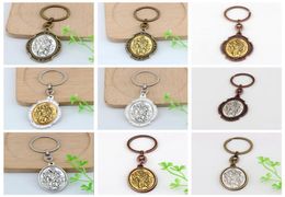 12Pcs St Christopher Key Rings Medal The Automobile2 Inch Large Automobile Travel Protection Keychain1115623