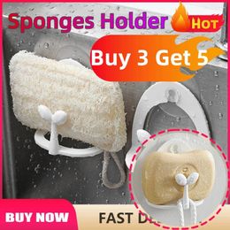 Kitchen Storage 1/3/5PCS Sponges Holder Sink Drain Drying Rack Self Adhesive Wall Hooks Organiser