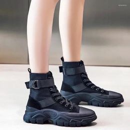 Boots 2024 Women's Shoes Fashion Ankle Lady High Top Sneakers Wedges Female Platform Winter Snow Botas Mujer