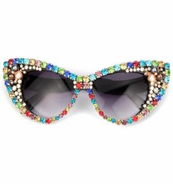 Diamond Sunglasse Women Rhinestone Cat Eye Sunglasses Men Luxury Eyewear Retro Glasses Vintage UV4002339542