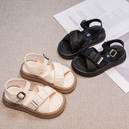 Children Cross Sandals Kids Summer Beach Shoes Fashion Girls Causal Sport Sandals Solid Colour Simple Open-toe Size 26-37 240518