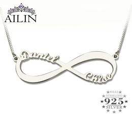 Ailin Personalised Infinity Necklace Two Name Necklace Silver Infinity Name Necklace Love Has No End Love Jewellery Christmas Gift J8357229