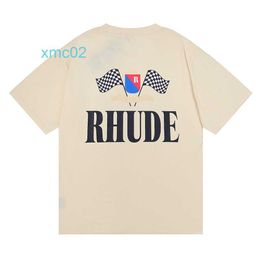 Rhude Summer Japanese High Street Fashion Brand T-shirt Loose Street Letter Printed T-shirt Men and Women