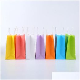Gift Wrap Assorted Small Neon Colored Paper Bags With Handles Kraft Party Birthday Favor Goodie Bag Lx2602 Drop Delivery Home Garden F Dhgn6
