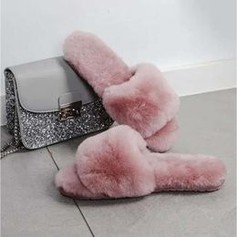 Fluff Women Sandals Chaussures Grey Grown Pink Womens Soft Slides Slipper Keep Warm Slippers Shoe 40f s s