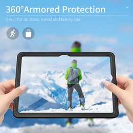 Waterproof Transparent Tablet PC Case for Samsung Galaxy Tab A9+ Outdoor Sports Lanyard Snowproof Full Protective Heavy Duty Dustproof Clear Cover Shockproof