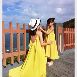 Summer Beach Mum Daughter Matching Dress Mommy Me Clothes Holiday Seaside Kids Princess Dresses Matching Family Outfits Travel 240507