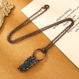 Pendant Necklaces YEEVAA Vintage Style Natural Olive Green Tourmaline Raw Stone Necklace For Women Party Gift