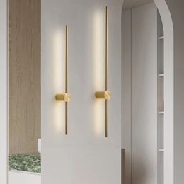 Fumi Contemporary Long Strip Wall Lamp LED minimalist indoor wall light for Indoor Living Room Bedroomdining roombathroom 240517