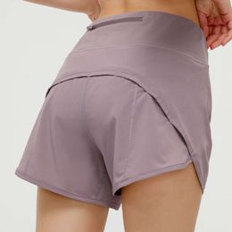 Lu Align Shorts Summer Sport Way High Waist Gym Women Dreathable Yoga Booty Shorts med fickor ized Light Casual Woven Prted T/T LL LMEON Gym Woman