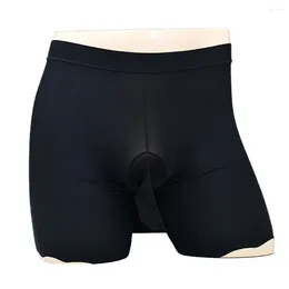 Underpants Men Sexy Ice Silk Boxer Sissy Seamless Shorts Bulge Pouch Briefs Smooth Super Soft Trunks Summer Elastic Breath Underwear