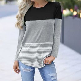 Maternity Tops Tees 1PC Casual Striped Women Long Sleeve Maternity Tops Breastfeeding Tops Ladies T-Shirt Loose Pregnancy Loose Clothes T Shirt Y240518
