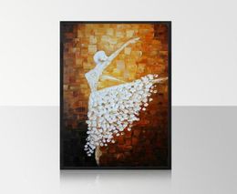 large Handpainted home decoration modern wall art picture ballet girl thick knife oil painting on canvas for living room gift585414486740