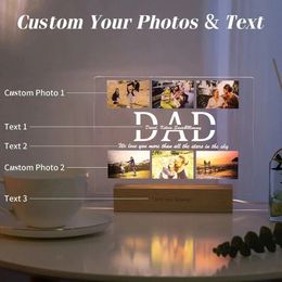 Personalized MOM/DAD Night Light with Multi-Po Custom Engraved Text Names 3D Acrylic Lamp Father Day Wedding Birthday Gift 240518