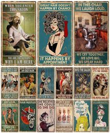 Vintage Hair Stylist Metal Tin Sign Hairdresser Metal Poster For Barber Shop Beauty Salon Home Coffee Wall Decor Metal Plaque 20cm8177800