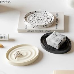 Ceramic Soap Dish Oval Soap Box Bathroom Supplies Soap Tray Desktop Shelving Jewellery Tray Organise Trays Drain Rack Soap Holder 240518