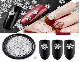 Multisize Nail Art Stickers Decals For Nails Art Christmas Snowflake Series Ultrathin white snowflower sequins3934098