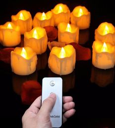 Candles Candles Pack Of 1224 Flickering Remote Control Warm Whiteyellow Electric Flameless Tealights For Valentines Day Decoration7083885
