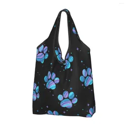 Storage Bags Starry Paws Grocery Shopping Bag Cute Shopper Tote Shoulder Big Capacity Portable Floral Dogs Animal Handbag