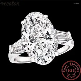 Cluster Rings Vecalon Statement Promise Ring 925 Sterling Silver Big Oval 8ct Cz Engagement Wedding Band For Women Bridal Jewelry