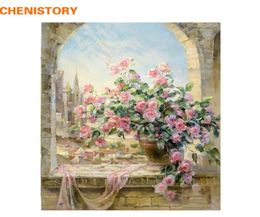 CHENISTORY Window Flower DIY Painting By Numbers Kit Colouring Painting By Numbers Unique Gift For Living Room Home Decor 40x50cm9424288