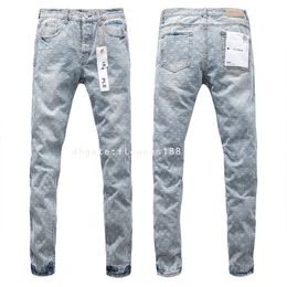 Men's Jeans Purple Brand Jeans Premium Denim American High Street Embroidered Jeans Patchwork Jeans Women Patchwork Mens Denim Jeans Pattern Jeans Pearl Jeans