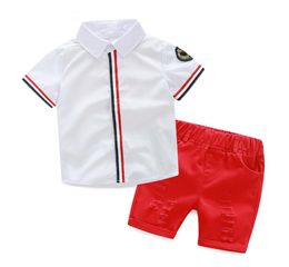 Fashion 2017 New Kids Clothing Set Baby Boy Cotton T Shirt Short Pants Children Set For Summer Boy Cartoon Clothes Fits 2 Colours 22780594