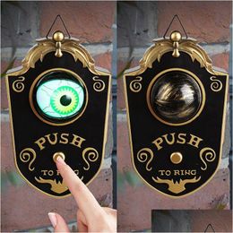 Other Event & Party Supplies Halloween One Eyed Doorbell Haunted Decoration Horror Props Glowing Hanging Piece Door Eyeball Bell Drop Dhgk7