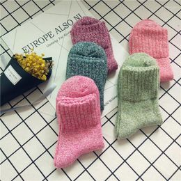 Women Socks 10pairs/Lot Lady Winter Warm Thicken Solid Colour Wool