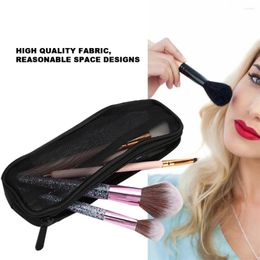 Storage Bags Cosmetic Bag Women Clear Zipper Net Hollow Travel Portable Beauty Makeup Brushes Holder Organizer Pouch