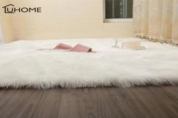Hairy Carpets Sheepskin Plain Fur Skin Fluffy Bedroom Faux Mats Washable Artificial Textile Area Square Rugs Home Decor7483959
