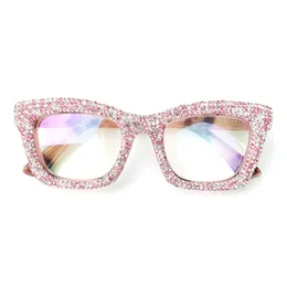 Sunglasses Oprah Style Diamond Rhinestone Reading Glasses For Women Oversized Anti Blue Light Square Sparkling Crystal Readers QA