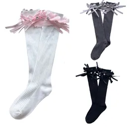 Women Socks Cotton Calf Ballet Knee High Stockings Lolitas Bow Loose