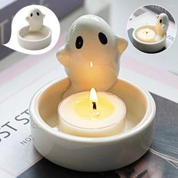 Candle Holders Ceative Cute Ceramic Flower Pot Vase Halloween Ghost Holder Handicraft Ornaments Home Decoration Plant Accessories