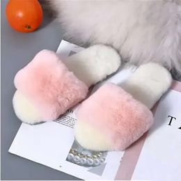 Fluff Women Sandals Chaussures Grey Grown Pink Womens Soft Slides Slipper Keep Warm Slippers Shoes Size 36-40 06 f222 s s