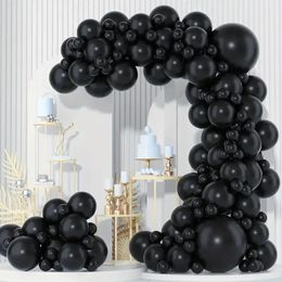 100PCS Black Balloon Garland Arch Kit Matte Latex Ballon Festival Party Birthday Baby Shower Graduation Helium Globos Decor 240514