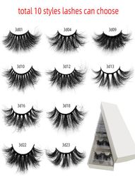 Mink 10 Styles 25mm eyeLash 3d False eyelash Mink Lashes in Bulk Natural Long 5d8d False Eyelash by DHL5427813