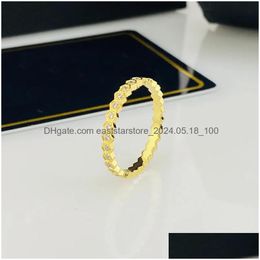 Band Rings Bee Love Ring Luxury Jewellery Woman Rose Gold Sier Titanium Steel Diamond For Women Fashion Designers Size 5-11 Drop Deliver Otu3X