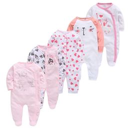 Towels Robes 5Pcs Baby Girl Boy Pijamas Bebe Fille Cotton Breathable Soft Ropa Newborn Sleepers Pjiamas 210226 Drop Delivery Kids Mate Otncu