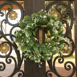 Decorative Flowers 1pc Artificial Spring/Summer Wreath Indoor/Outdoor Home Decor Courtyard Door/Fireplace/Wall Decoration Wreath/Garland