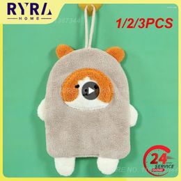 Towel 1/2/3PCS Kitchen Cartoon Puppy Coral Fleece Cleaning Tools Hanging Hand High-efficiency Embroidery