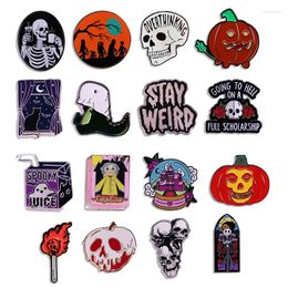 Brooches Horror Halloween Costume Accessories Pumpkin Skull Punk Badge Men's Brooch Holiday Pin Jewelry Gift For Friends