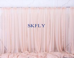 BC002C new custom made wedding birthday party blush pink soft sheer voile curtain panels pography backdrop with rod pocket6366033